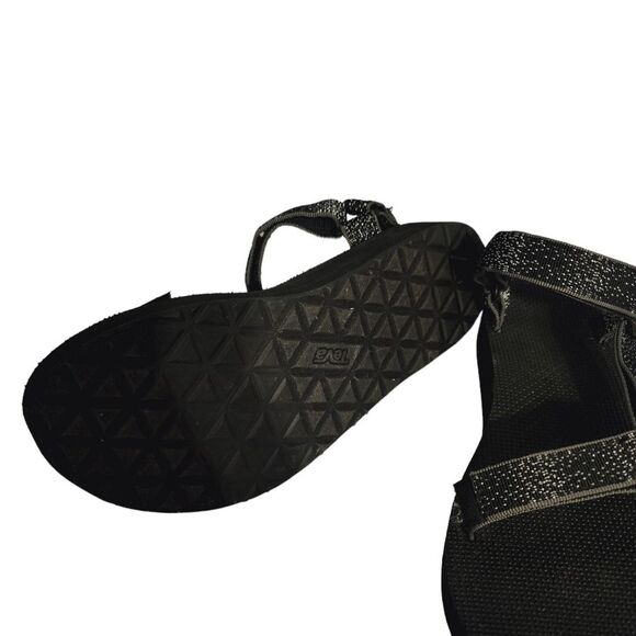 Teva Midform Universal Sandals Black Silver Metallic Sparkle Straps 10 - Picture 3 of 5